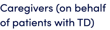 Caregivers (on behalf of patients with TD)