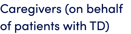 Caregivers (on behalf of patients with TD)