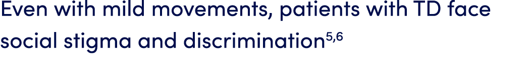 Even with mild movements, patients with TD face social stigma and discrimination5,6 