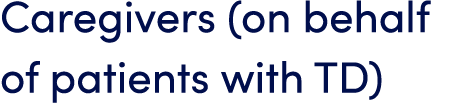 Caregivers (on behalf of patients with TD)