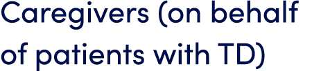 Caregivers (on behalf of patients with TD)