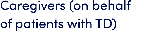 Caregivers (on behalf of patients with TD)