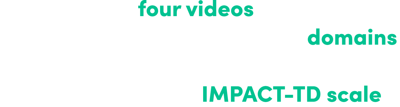 Watch the four videos to hear the impact TD has on each of the domains for this patient, then score each domain using...