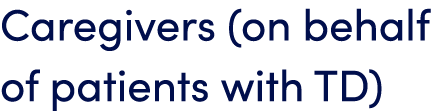 Caregivers (on behalf of patients with TD)